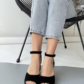 Розпродаж Босоніжки на підборах натуральна замша