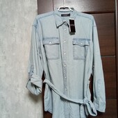 Новая брендовая коттоновая рубашка под пояс р.XL(18).