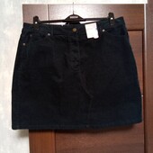 Новая брендовая коттоновая юбка из микровельвета р.16.