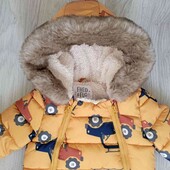 F&F брендовый теплый комбинезон с капюшоном еврозима на 3/6 месяцев