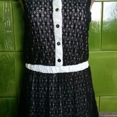 Ажурное черно-белое платье view mode. размер - s.36