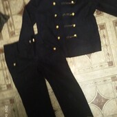 Очень Теплый,костюм-пиджак+ бриджи-теплый ,есть дефект