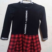 Тепла сукня на байці для дівчинки 4-5 років.