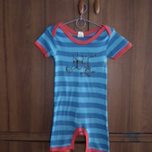 Суперский летний полосатый комбинезон,р.80