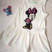 Сарафан із принтом міні маус для дівчинки 2-5 років (молочний). сарафан для девочки 4613