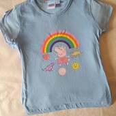 Яскрава блакитна футболка для дівчинки Свинка Пеппа 98/104, 110/116 7735