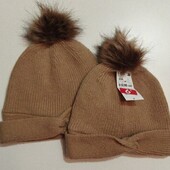 Зимова шапка з помпоном гірчична Kiabi 6-8р