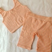 Костюм для дівчинка спортивний розмір l (топ та шорти) костюм літній 6835