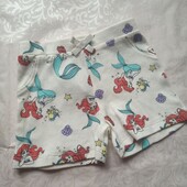 Легкі бавовняні молочні дитячі шорти на 6-9 міс. русалонька. детские шорты 6749