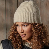 ♕ Жіноча в'язана шапка на флісі від Tchibo (Німеччина) нюанс