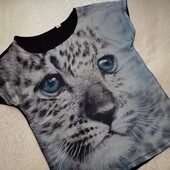 Футболка з прінтом кішки. Футболка для девочки 134-140 4057