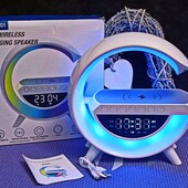 Аккумуляторная смарт-лампа с колонкой беспроводной зарядкой и часами