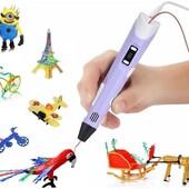 3D ручка з лсд екраном повний набір пластик і трафарети