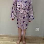 Атласний халат на 7-8 років БЕЗ поясу