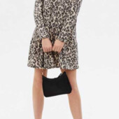 Платье с леопардовым принтом длинный рукав Yigga