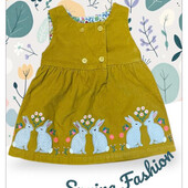 сукня сарафан вельветова в горчишному кольорі, від BabyBoan, 0-3 місяці/62см
