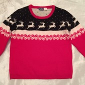 Свитер с оленями lupilu 4-6 лет, 110-116, тёплый
