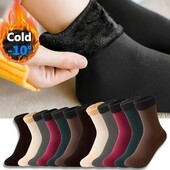 5 пар носочков тёплые на флисе цвет: чёрный - 2 пары,коричневый, бордовый, темно-зеленый