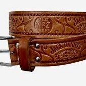 Ексклюзивний чоловічий шкіряний ремінь, світло-коричневий, вінтажний стиль, Jack Daniels