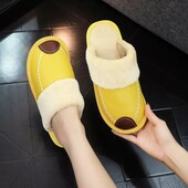 Домашние комнатные тапочки стелька 23 цвет жёлтый