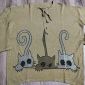 Гарненький жіночий світерок з кицьками, розмір Л -ХЛ