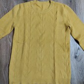 Гірчичний пуловер, розмір М- Л