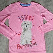 Dunnes stores брендовый пижамный комплект реглан хлопок + штаны велюр на девочку рост 140 см