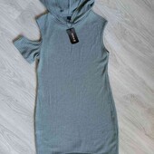 Shein брендовое новое стильное платье с капюшонном размер S M
