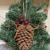 Велика ялинкова прикраса Загальна висота 21см. Висота шишки 13.5см.