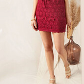 Esmara брендовая стильная кружевная юбка цвет марсала размер евро 40/42