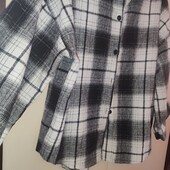 Теплая стильная рубашка оверсайз на 11-15 лет