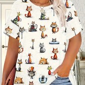 Футболка принт мультяшні котики , размер 2xl