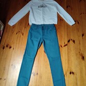 46р костюм скіні бірюза і білий світшот