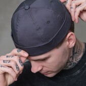 Унісекс докерка, кепка (бейсболка) без козирка, шапка Біні, докер кеп - модна кепка! Графіт