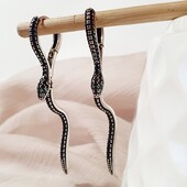 Женские серебряные серьги Змея проба 925