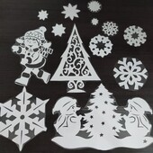 Заламіновані витинанки для вікон.Створіть святковий затишок у вашій оселі