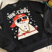 свитшот, мужская теплая толстовка Matalan р.46-48, принт