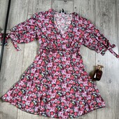 Розпродаж! 100% viscose гарна сукня у квіти пояс можно на перед або на зад