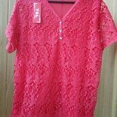 Женская новая кружевная футболка