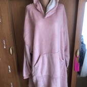 Меховушка довга, плюшева, худи, 3-5XL. слип, пижама