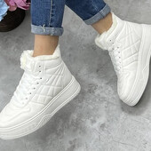 Зима ! Красивые белоснежные ботинки на меху! 36,37,38,39,40,41р