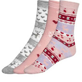 Лот=3шт. Жіночі новорічні шкарпетки Esmara р.39-42. Комплект з 3-х пар. Німеччина