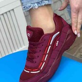 Женские Демисезонные Кроссовки. в стиле Fila. цвет бордо