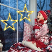 Рождественское оконное подвесное украшение/гирлянда на присоске, звезда