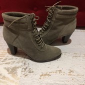 Демисезонные замшевые полусапожки на шнурках , р.38 стелька 25см