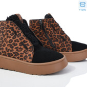 Хіт!Леопардові черевики з баранцем.Зима. Легесенькі!