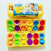 Набор яиц в лотке 12шт 3D сортер Монтессори Фрукты и Овощи