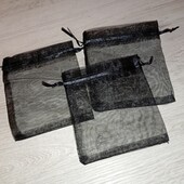 3шт. Подарунковий прозорий мішечок чорний