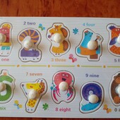 Деревянная рамка- вкладыш Цифры.