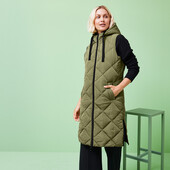 Esmara брендовый теплый стёганый длинный жилет капюшоном размер L евро 44/46